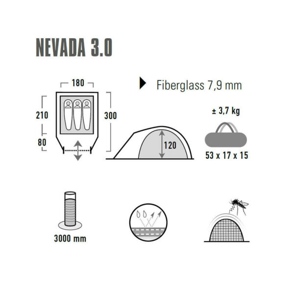tente dôme igloo nevada pour camping et trekking capacité 3 personnes