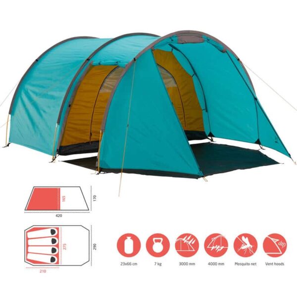 tente tunnel robson pour 4 personnes camping familial léger avec antichambre