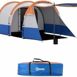 tente de camping outsunny tunnel avec porche et ventilation