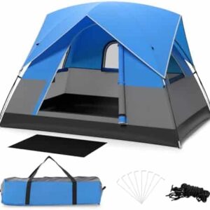 tente de camping homasis dôme imperméable avec fenêtres et toit de pluie