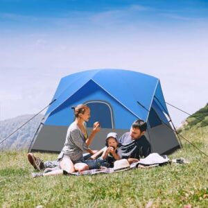 tente de camping gymax dôme imperméable et coupe vent