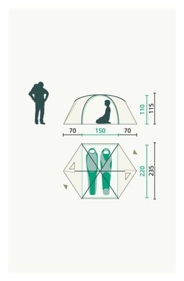 tente 2 personnes jack wolfskin eclipse ii vert