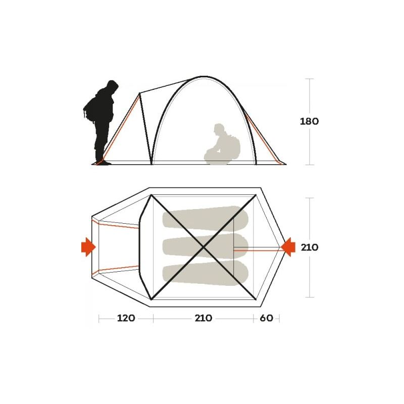 tente ferrino shaba 3 (bleu)