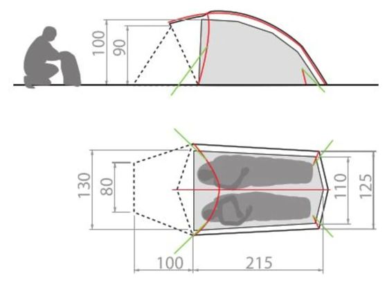 tente 2 personnes vaude allround taurus 2p vert