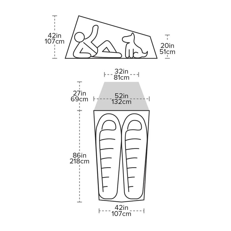 tente big agnes fly creek hv ul2 bikepack (solution dye yellow greige)