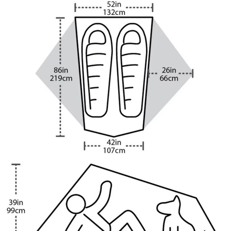 tente big agnes tiger wall 2 platinum (gray/blue)