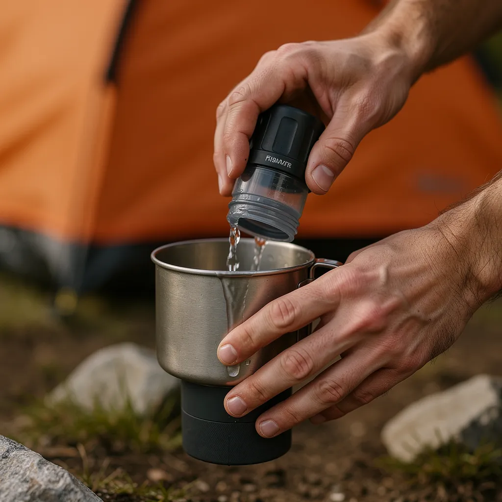 nettoyer filtre à eau randonnée