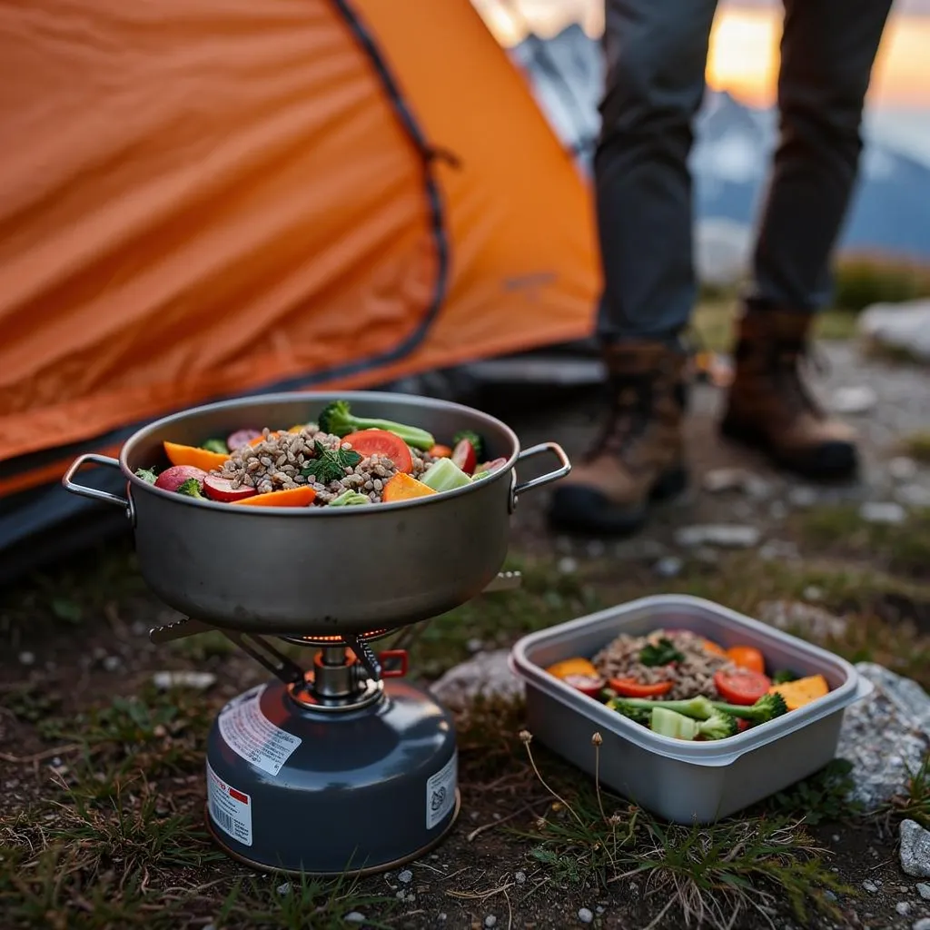 repas végétarien randonnée