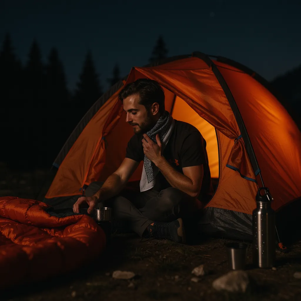 se rafraîchir la nuit en bivouac