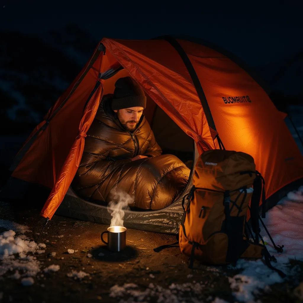 se réchauffer la nuit en bivouac